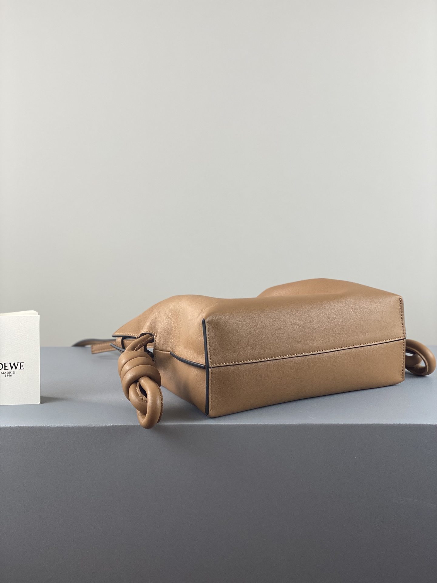 LOEWE Mini Flamenco Clutch in Nappa Calfskin Brown