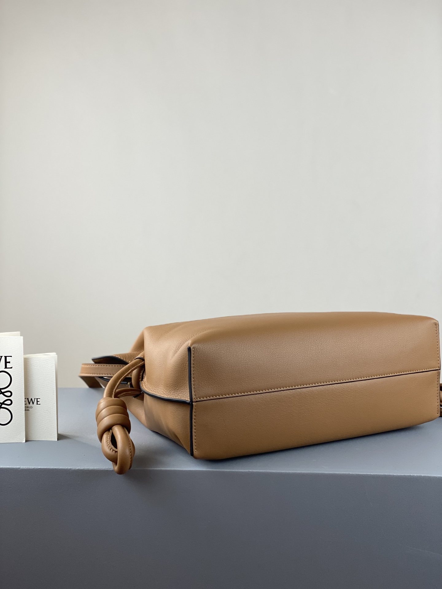 LOEWE Medium Flamenco Clutch in Nappa Calfskin Tan