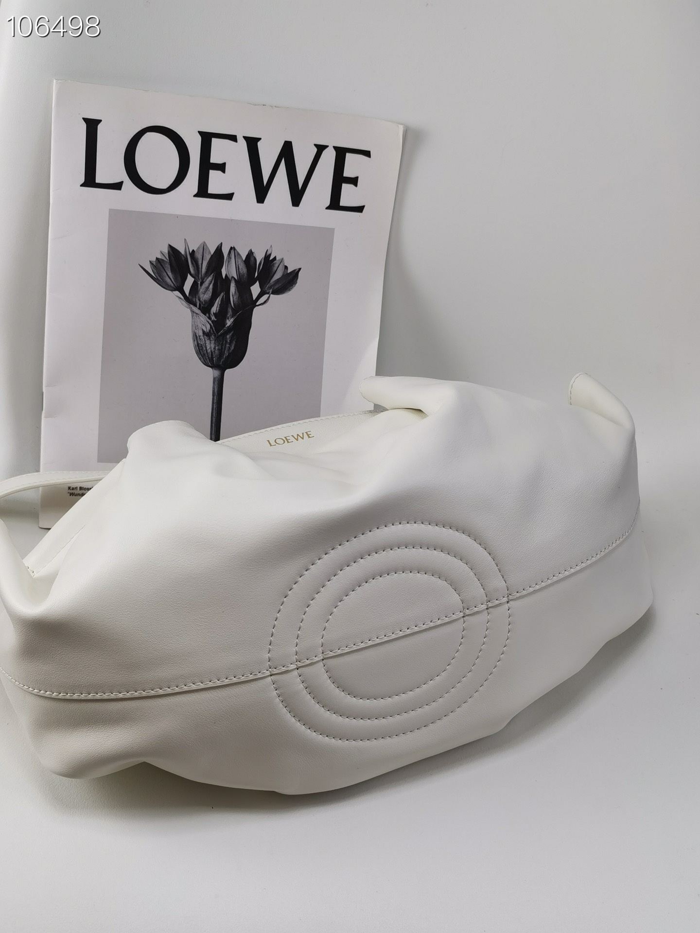 LOEWE Small Paseo Bag in Shiny Sappa Calfskin White