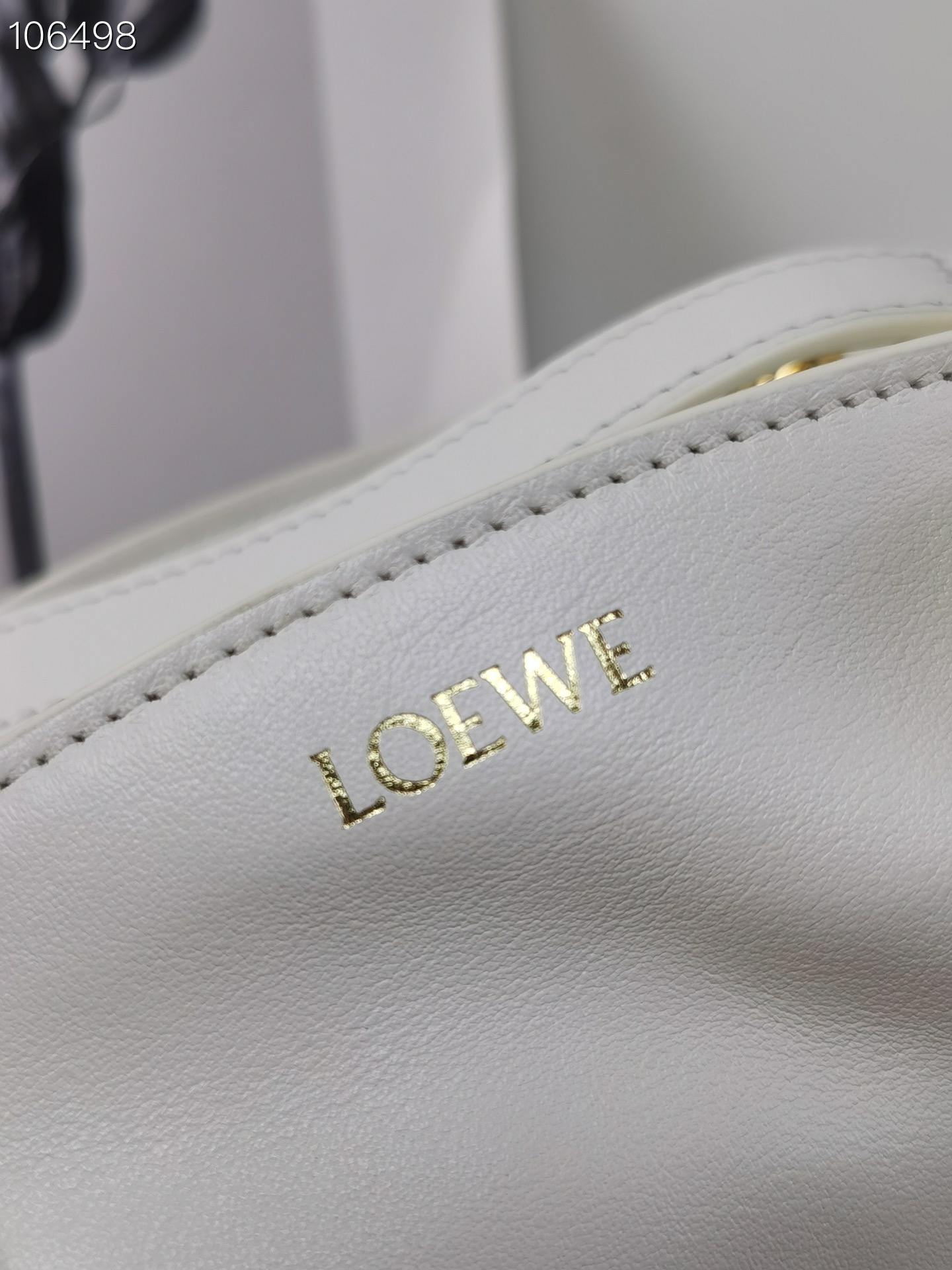 LOEWE Small Paseo Bag in Shiny Sappa Calfskin White