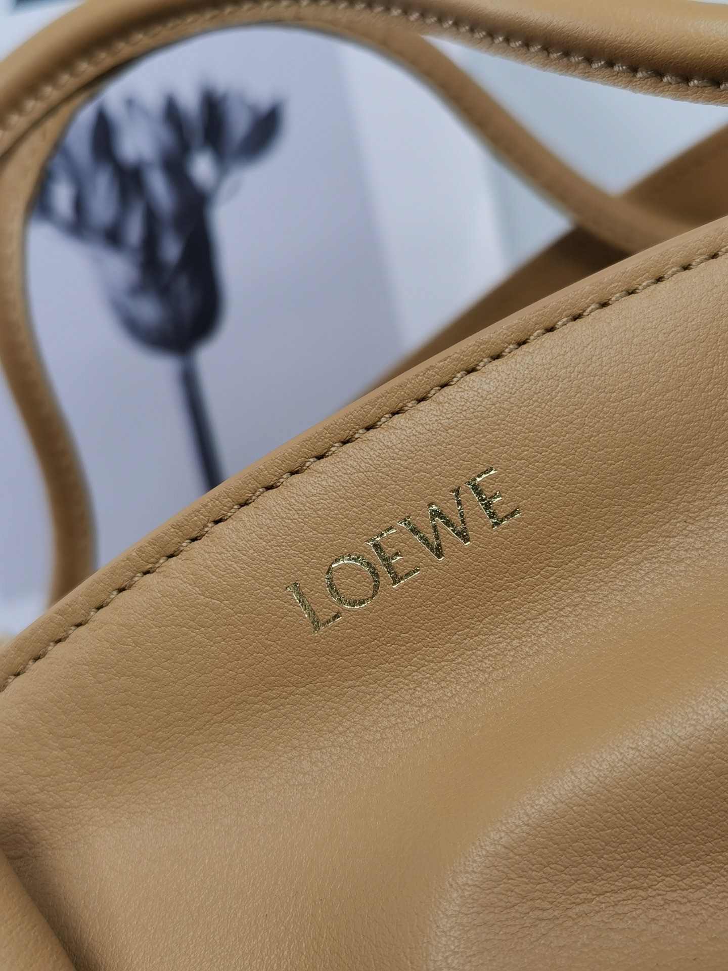 LOEWE Small Paseo Bag in Shiny Sappa Calfskin Oak