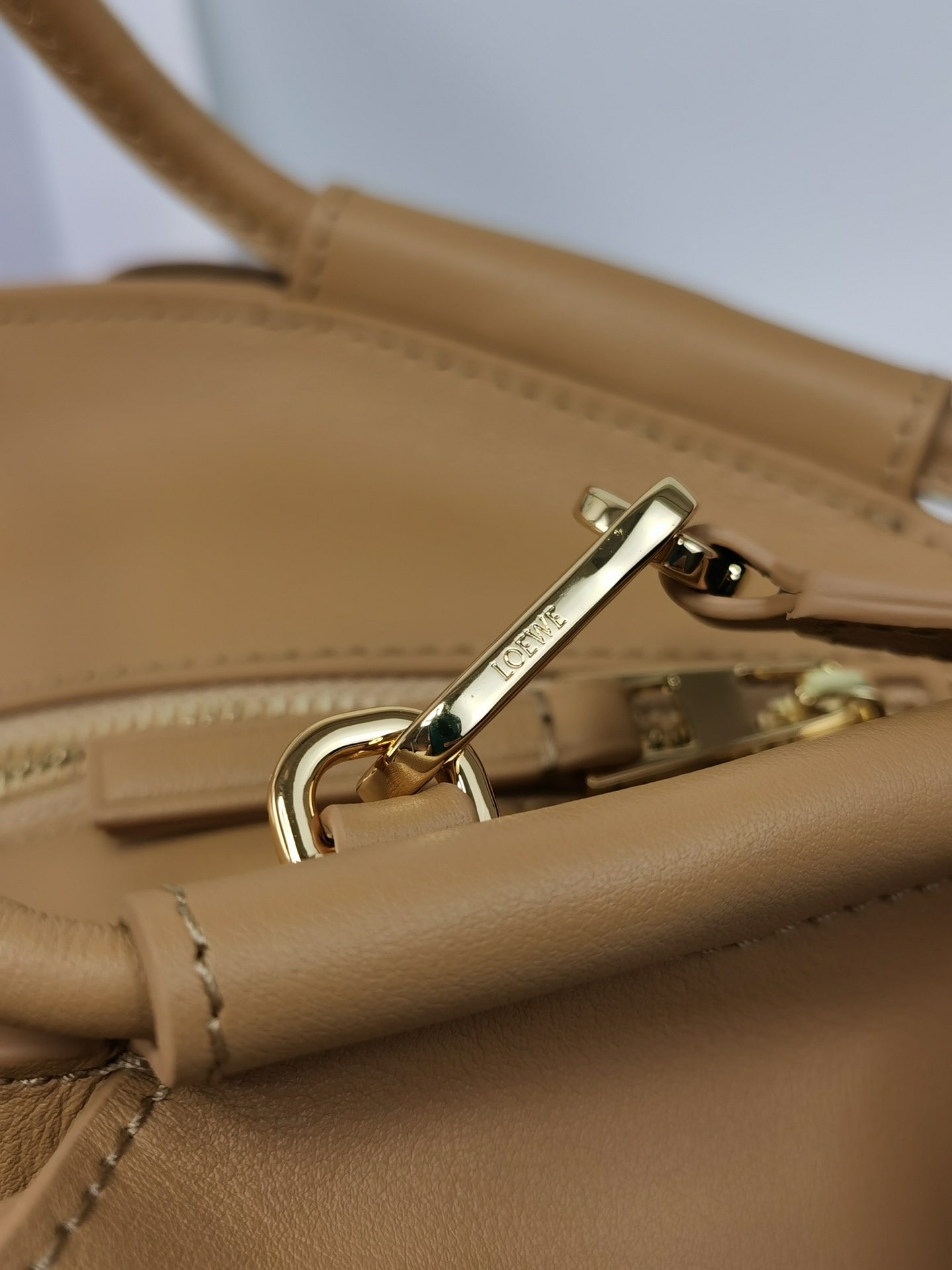 LOEWE Small Paseo Bag in Shiny Sappa Calfskin Oak