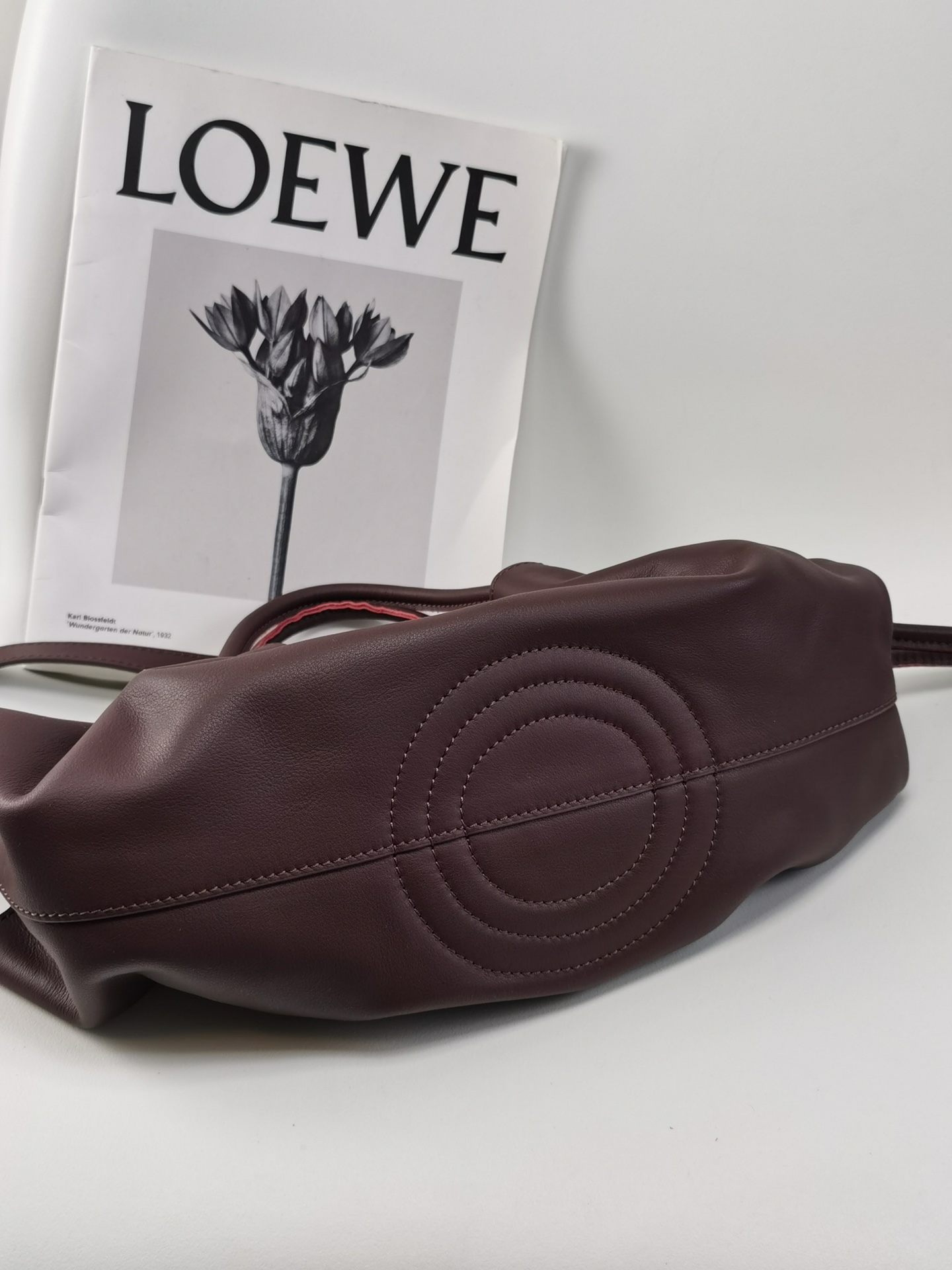 LOEWE Small Paseo Bag in Shiny Sappa Calfskin Burgundy