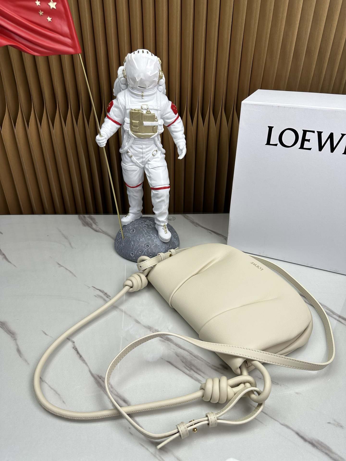 LOEWE Paseo Satchel in Shiny Nappa Calfskin Angora