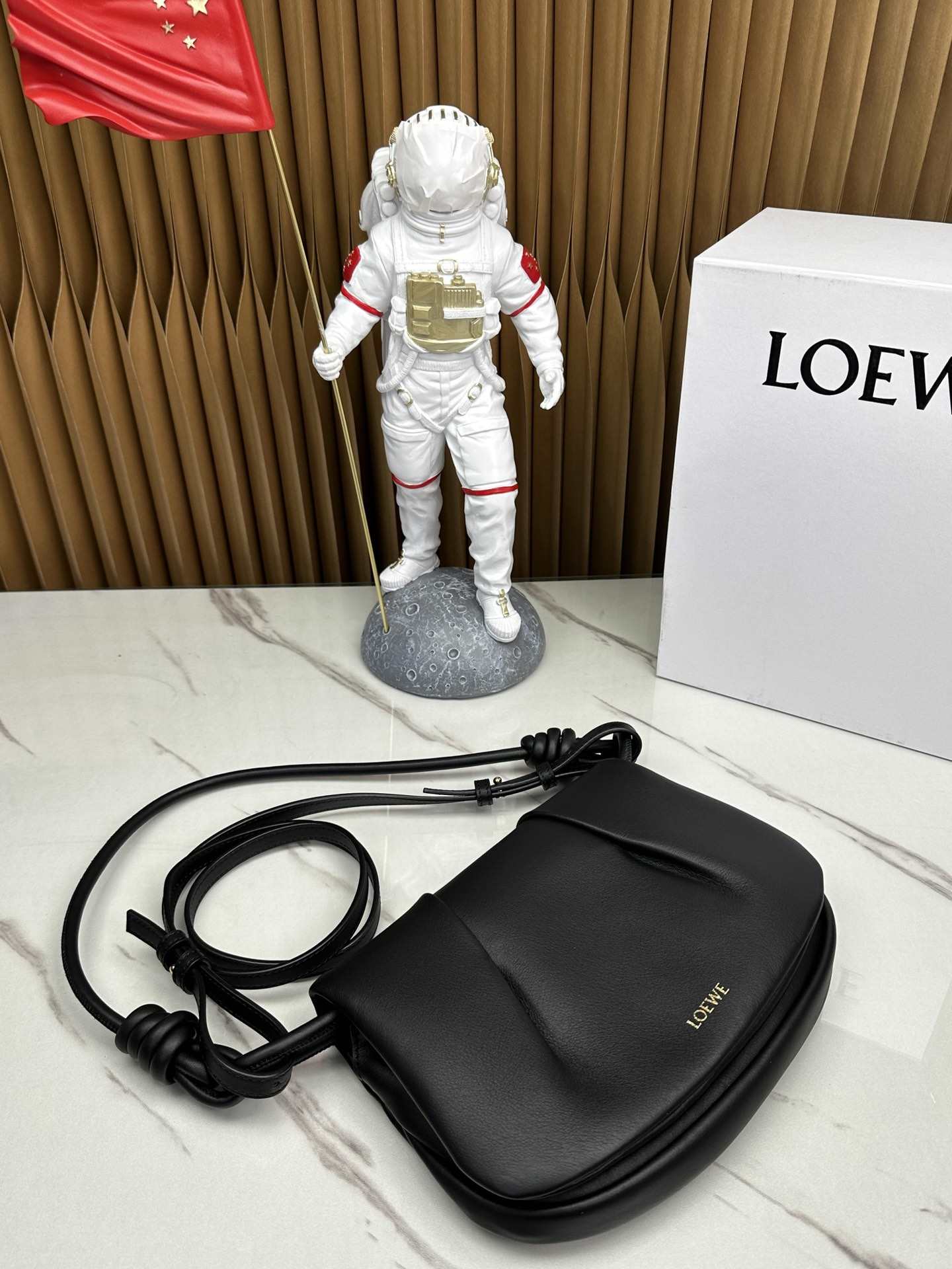 LOEWE Paseo Satchel in Shiny Nappa Calfskin Black