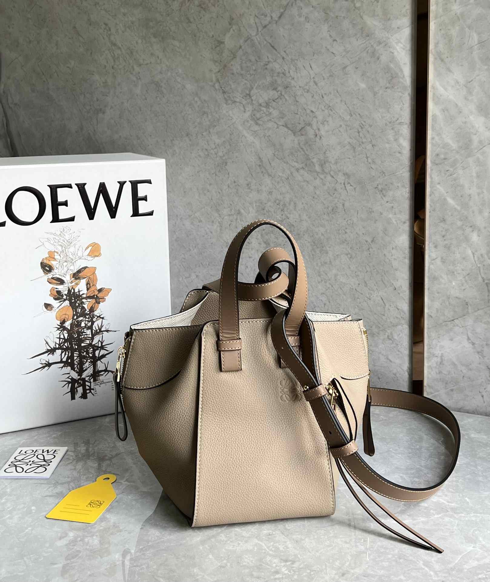 LOEWE Small Hammock Bag in Classic Calfskin Sand