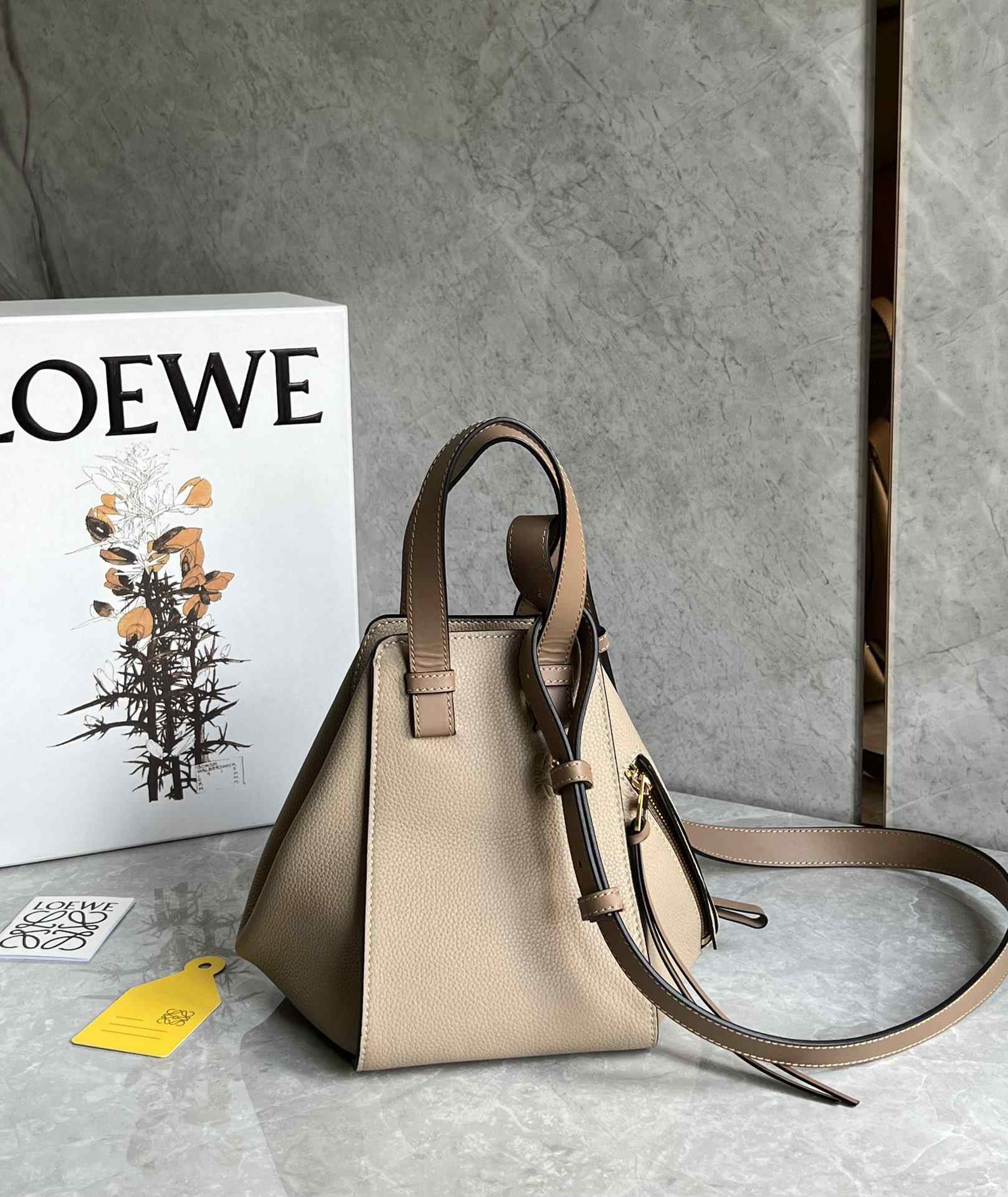 LOEWE Small Hammock Bag in Classic Calfskin Sand