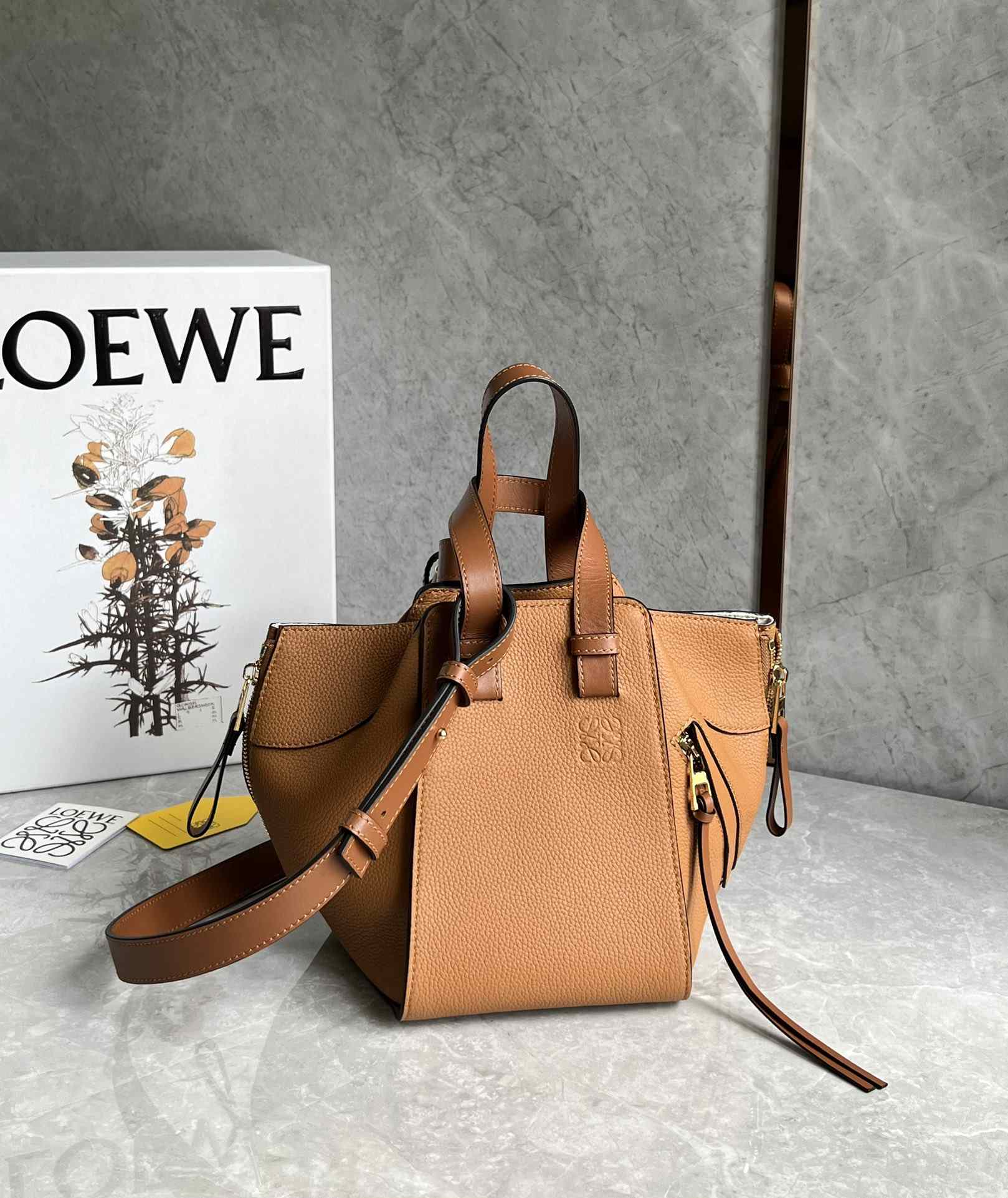 LOEWE Small Hammock Bag in Classic Calfskin Tan