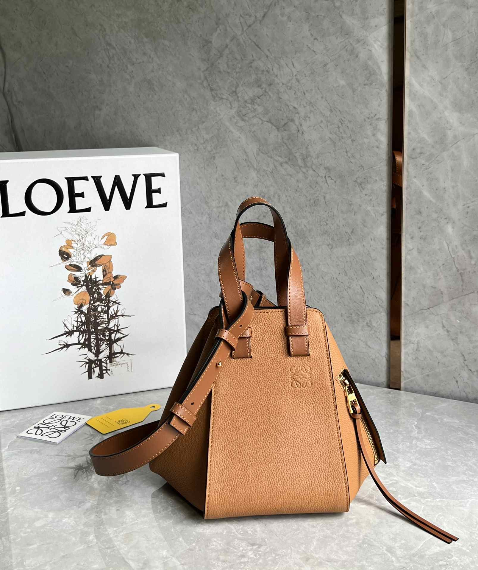 LOEWE Small Hammock Bag in Classic Calfskin Tan