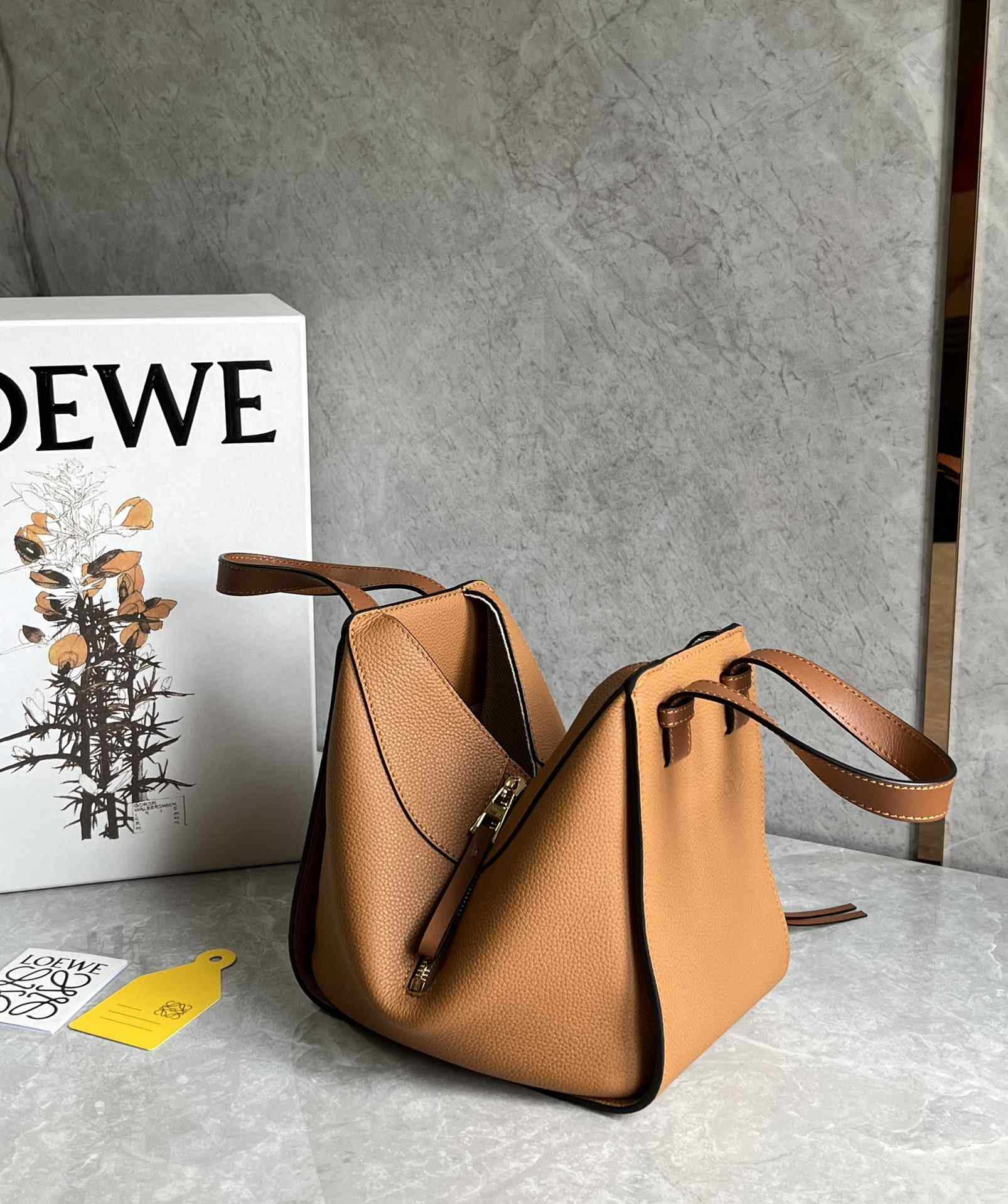 LOEWE Small Hammock Bag in Classic Calfskin Tan