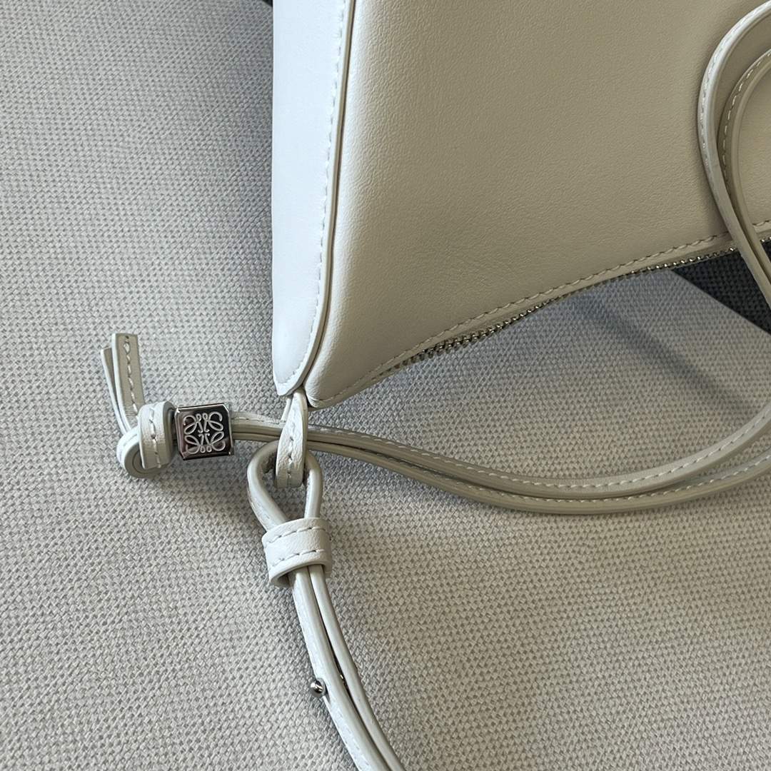 LOEWE Mini Hammock Hobo Bag in Classic Calfskin White