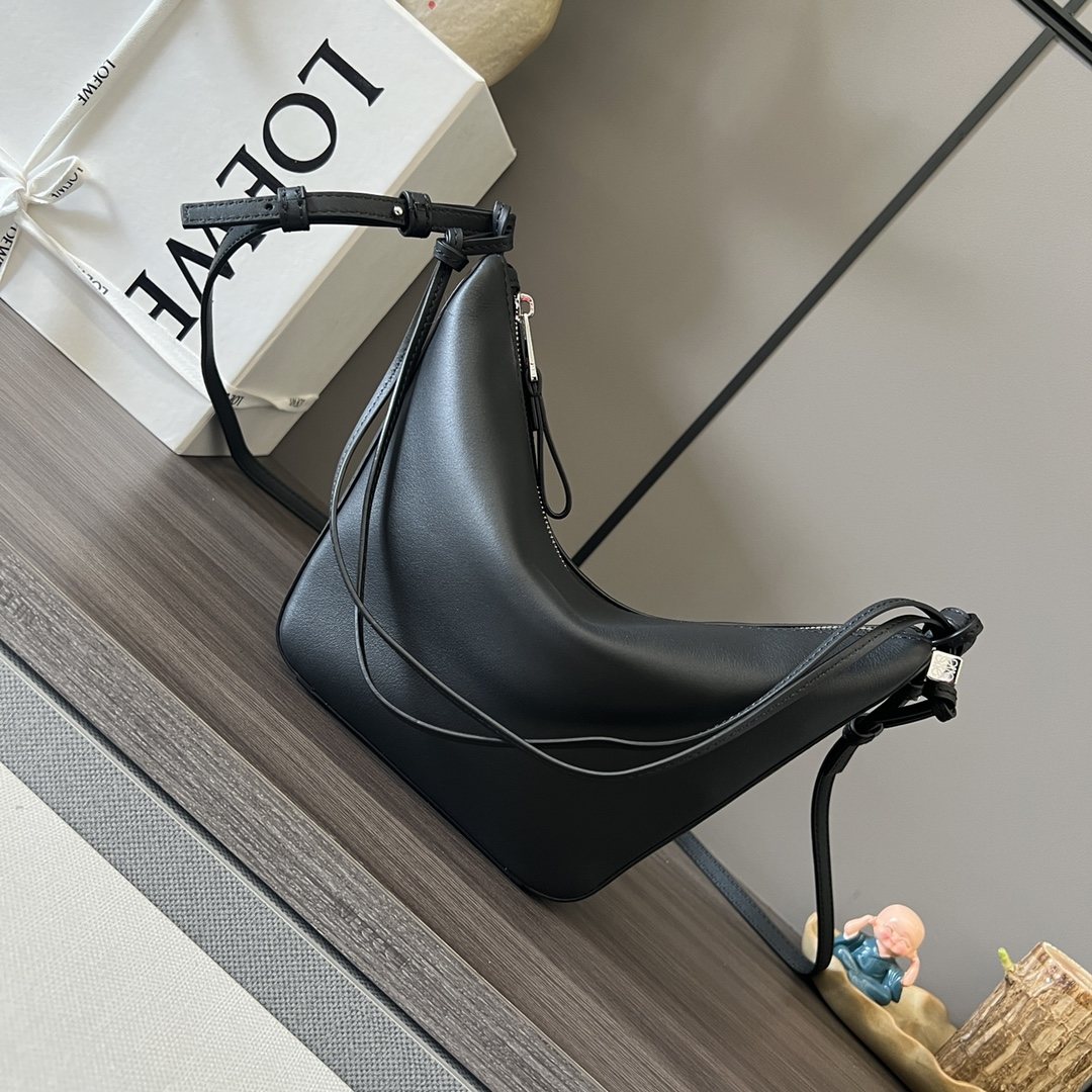 LOEWE Mini Hammock Hobo Bag in Classic Calfskin Black