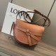 LOEWE Small Gate Dual bag in Soft Calfskin and Jacquard Tan