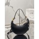 PRADA Arqué Leather Shoulder Bag Black