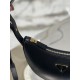 PRADA Arqué Leather Shoulder Bag Black