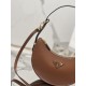 PRADA Arqué Leather Shoulder Bag Cognac