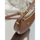 PRADA Arqué Leather Shoulder Bag Cognac