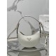 PRADA Arqué Leather Shoulder Bag White