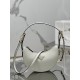 PRADA Arqué Leather Shoulder Bag White