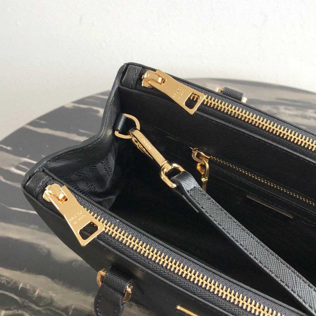 PRADA Medium Prada Galleria Saffiano Leather Bag Black