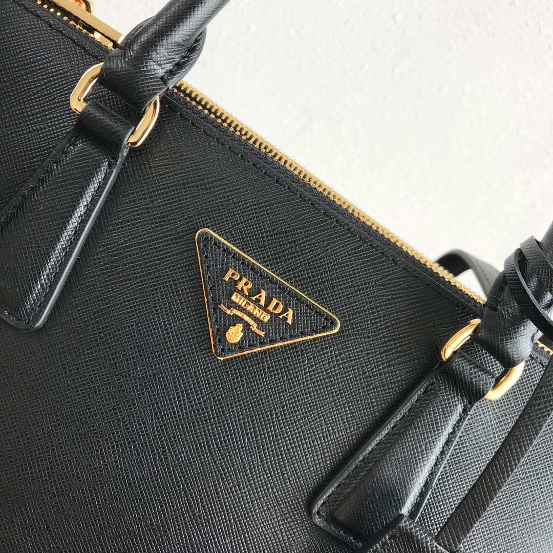 PRADA Medium Prada Galleria Saffiano Leather Bag Black