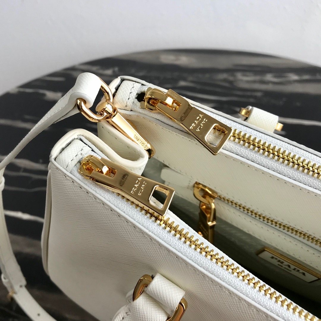 PRADA Medium Prada Galleria Saffiano Leather Bag White