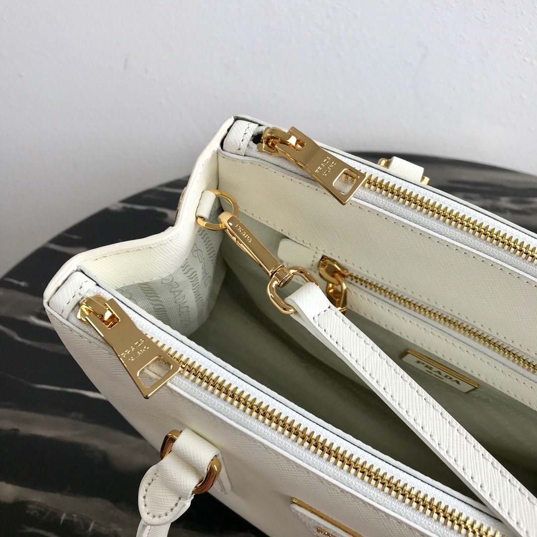 PRADA Medium Prada Galleria Saffiano Leather Bag White