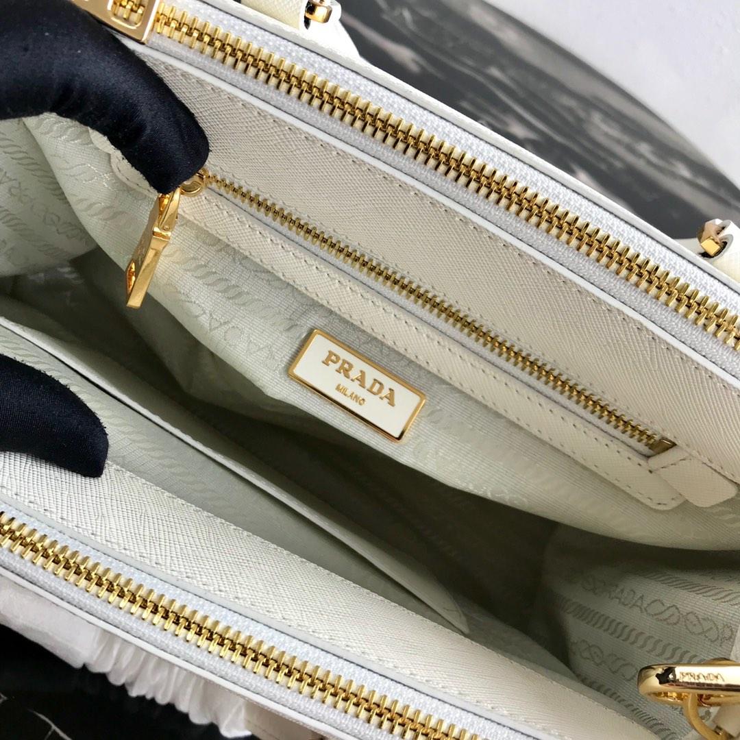 PRADA Medium Prada Galleria Saffiano Leather Bag White