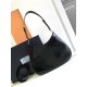 PRADA Large Cleo Brushed Leather Shoulder Bag Black