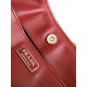 PRADA Cleo Brushed Leather Shoulder Bag Red