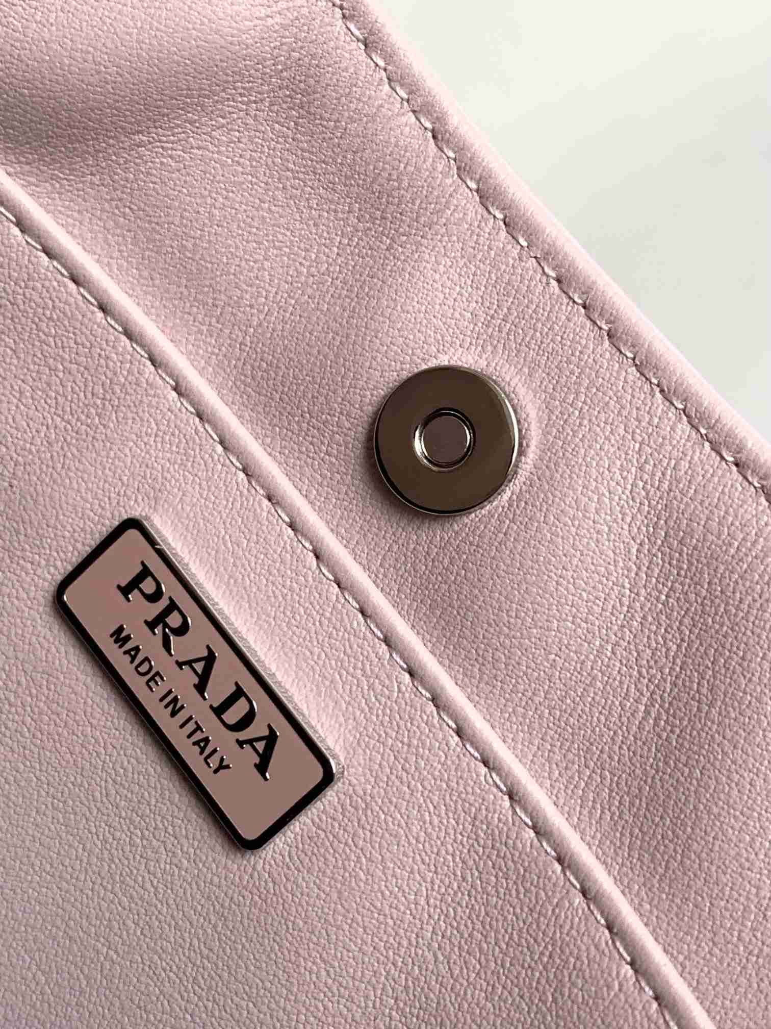 PRADA Cleo Brushed Leather Shoulder Bag Pink