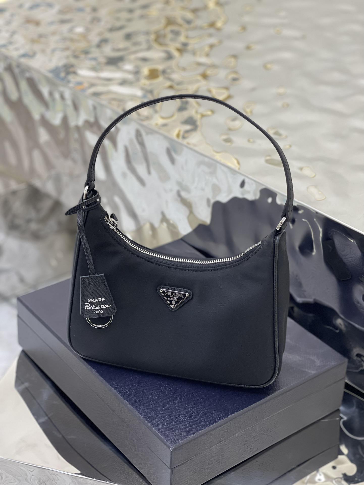 PRADA Re-Edition 2005 Re-Nylon and Saffiano Mini Bag Black