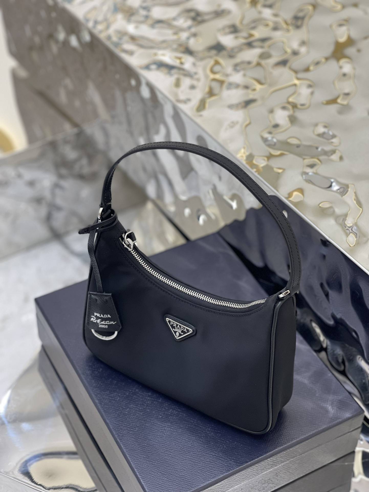 PRADA Re-Edition 2005 Re-Nylon and Saffiano Mini Bag Black