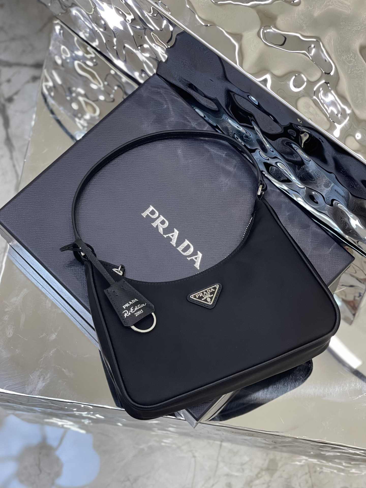 PRADA Re-Edition 2005 Re-Nylon and Saffiano Mini Bag Black