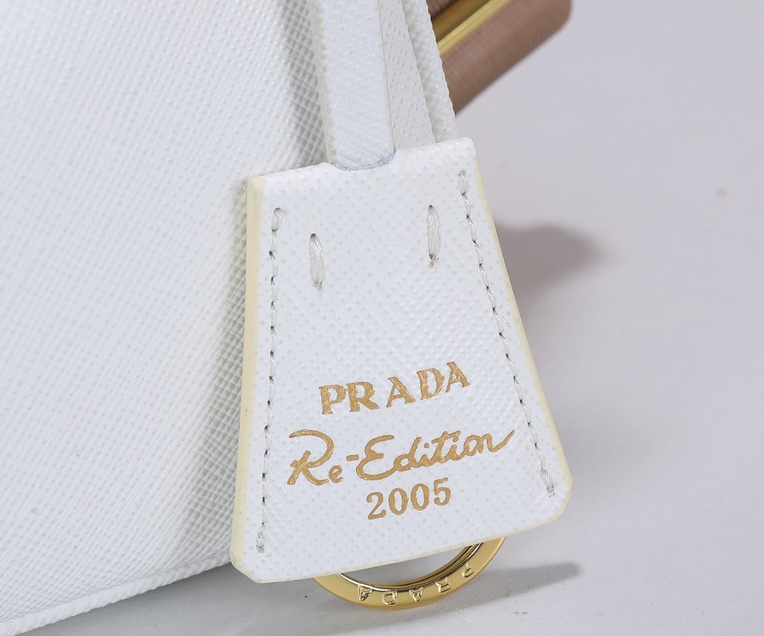 PRADA Re-Edition 2005 Saffiano Leather Bag White