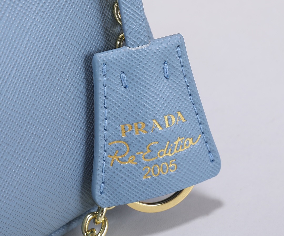 PRADA Re-Edition 2005 Saffiano Leather Bag Pale Blue