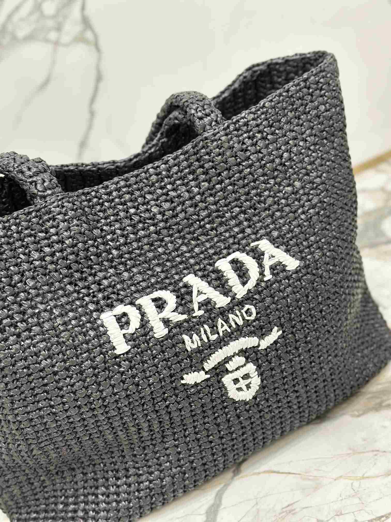 PRADA Crochet Tote Bag Black