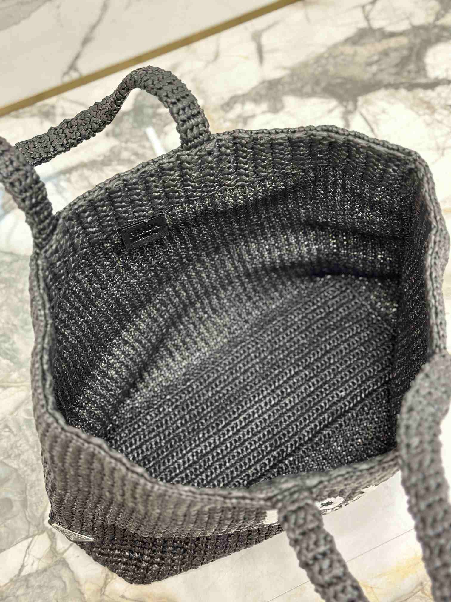 PRADA Crochet Tote Bag Black