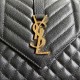 YSL Envelope Medium in Quilted Grain De Poudre Embossed Leather Noir