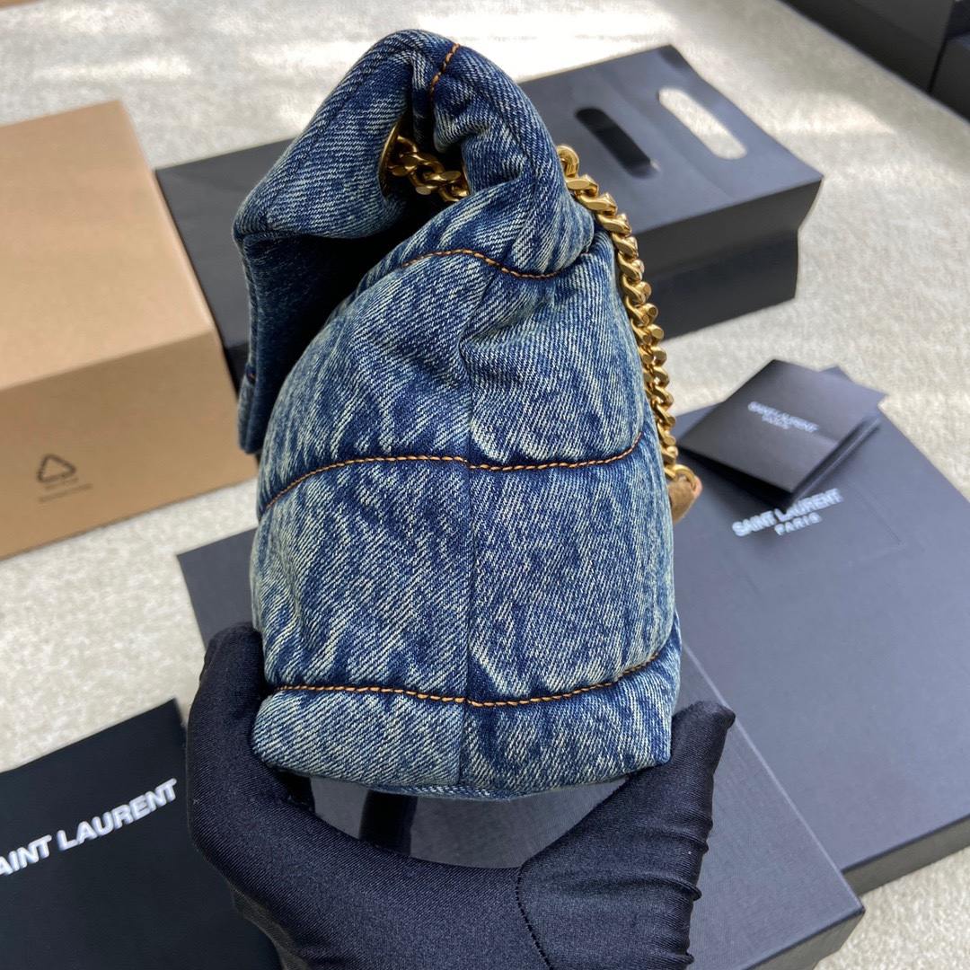 YSL Loulou Puffer Small In Denim