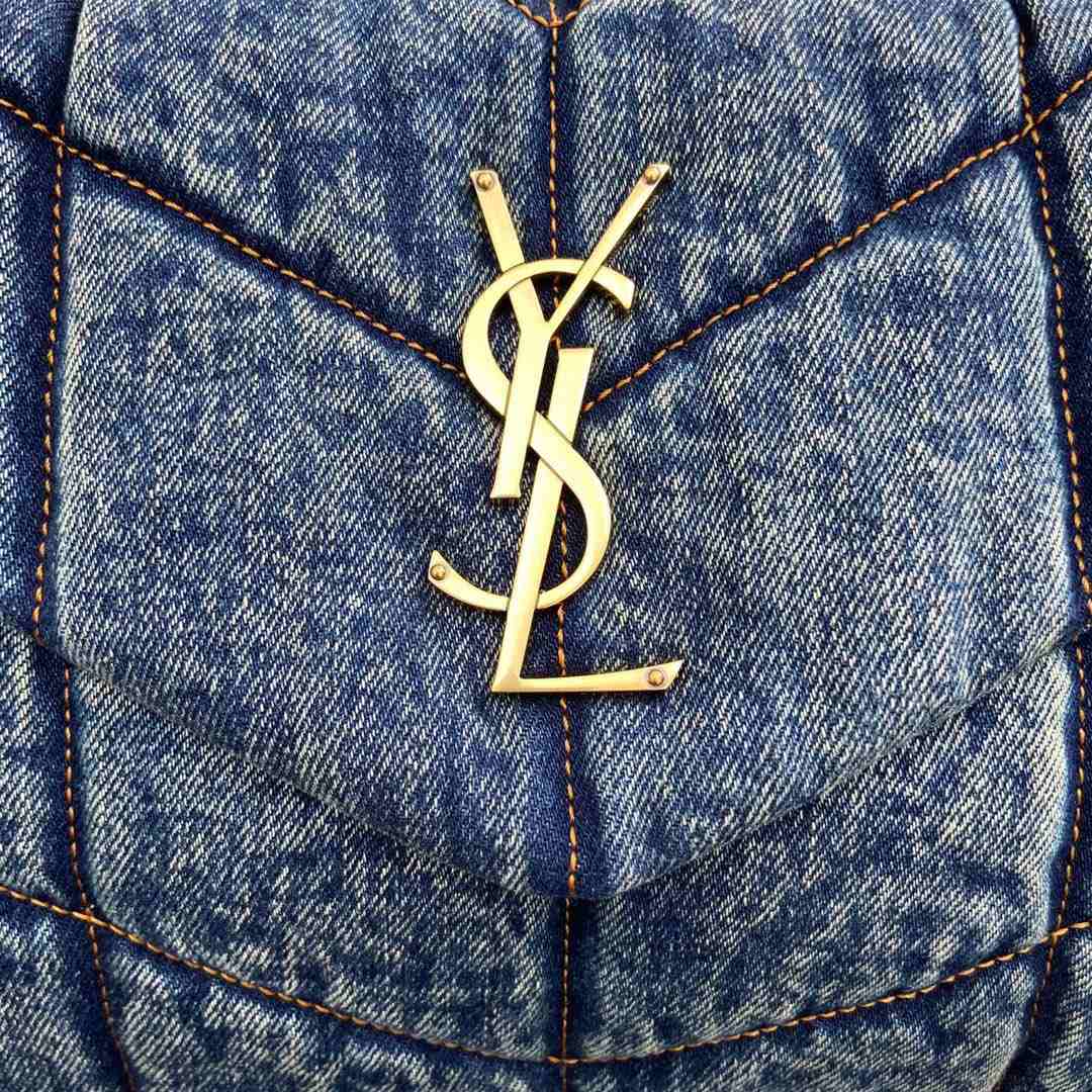 YSL Loulou Puffer Small In Denim