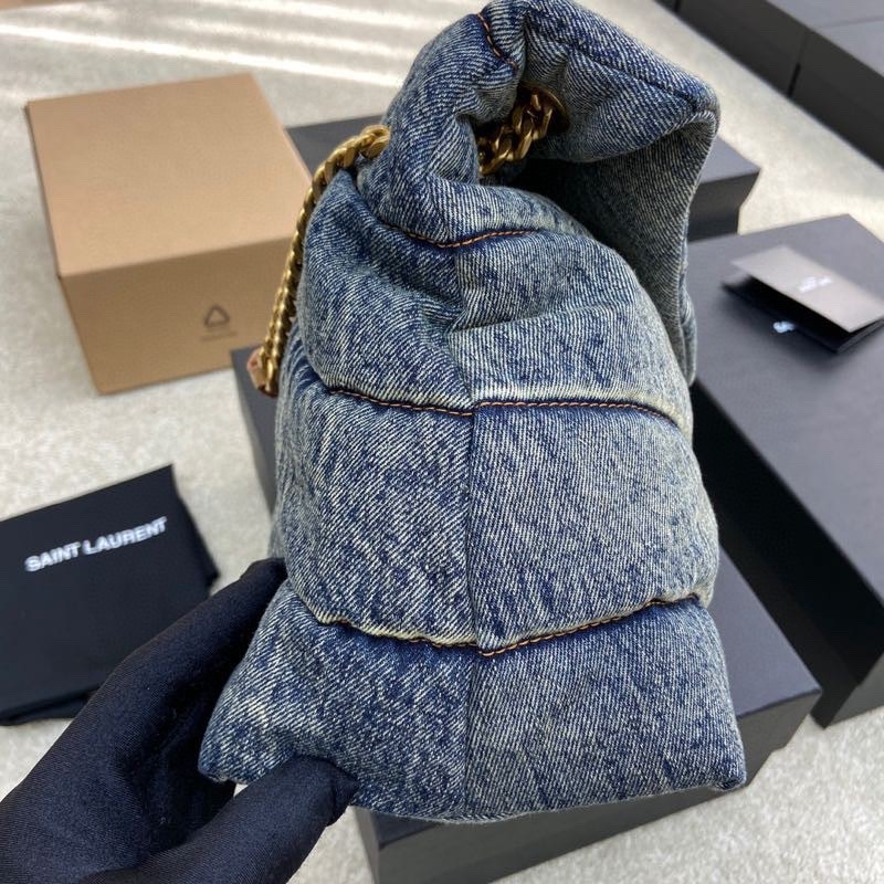 YSL Loulou Puffer Medium In Denim