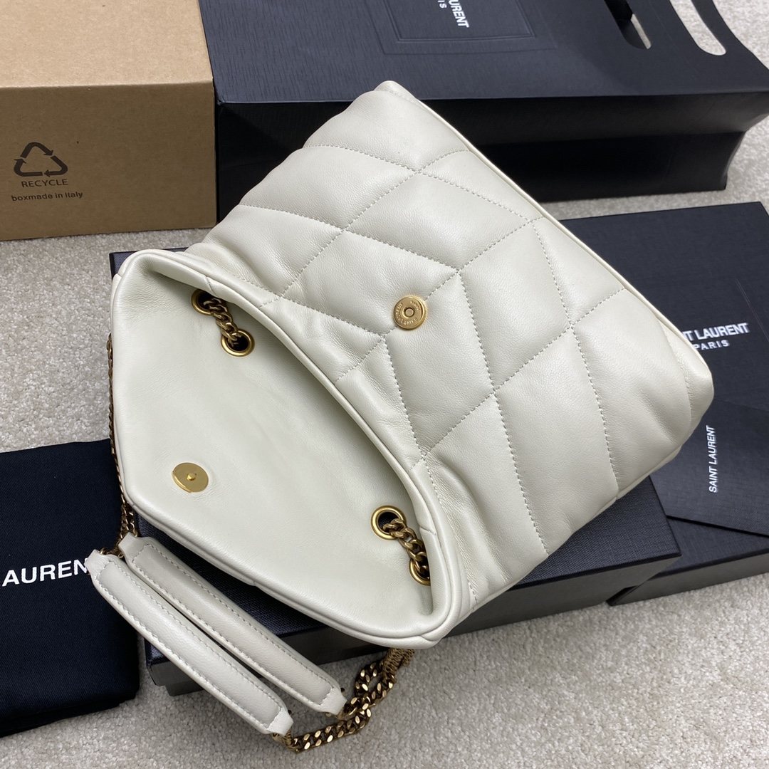 YSL Loulou Small In Quilted Leather Blanc