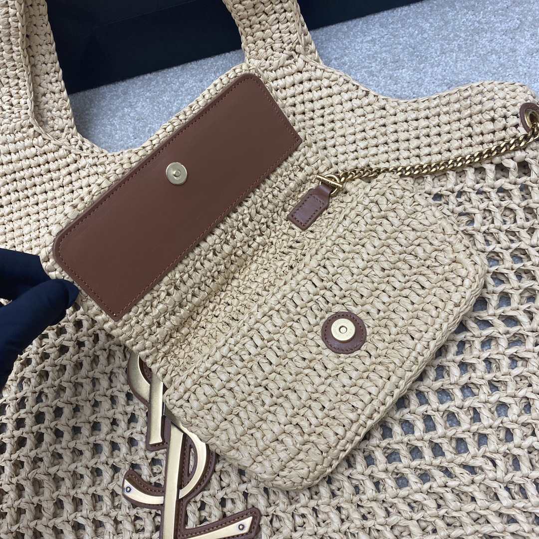 YSL Icare in Raffia