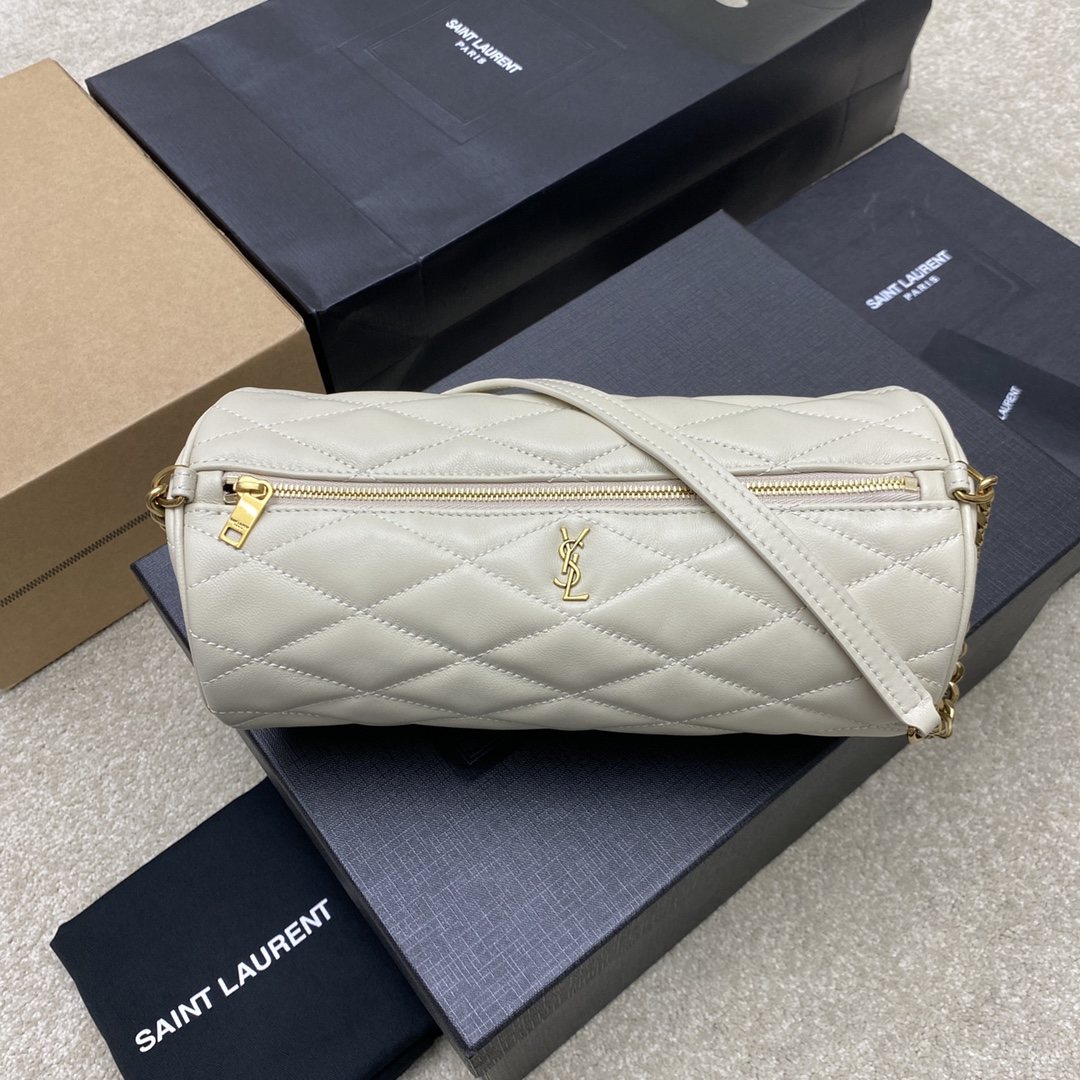 YSL Sade Mini Tube Bag White