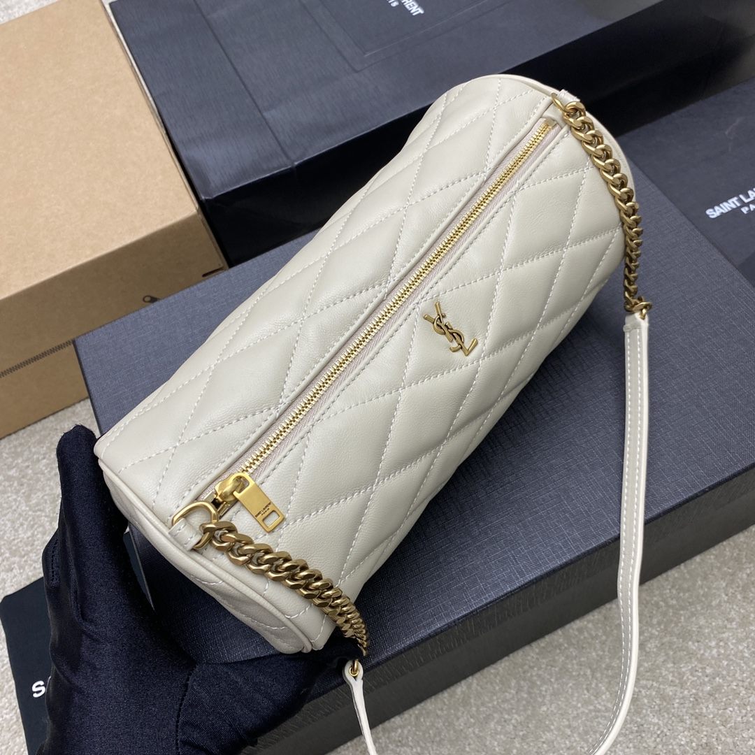 YSL Sade Mini Tube Bag White