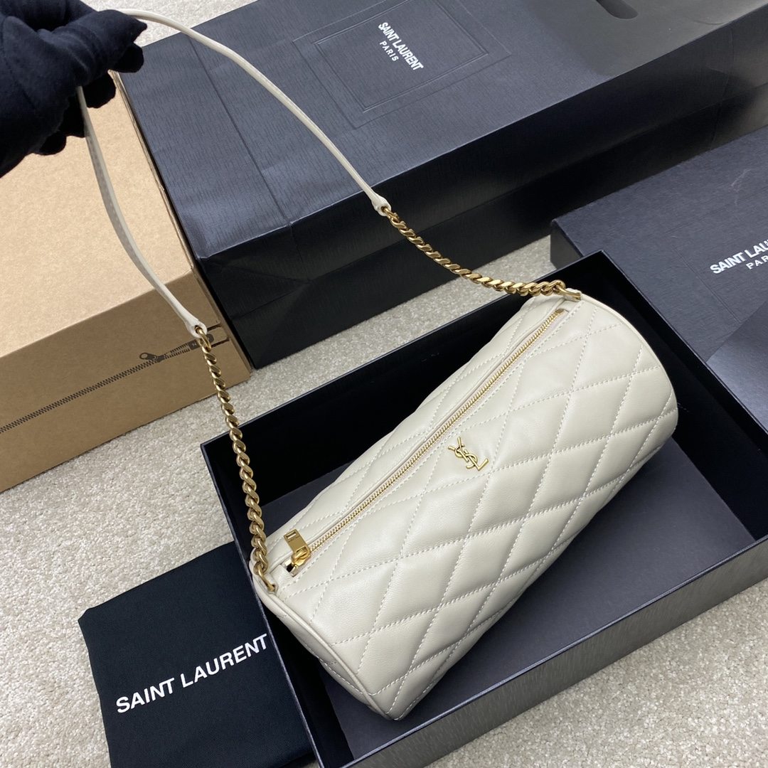 YSL Sade Mini Tube Bag White