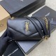 YSL Calypso Plunged Lambskin Black