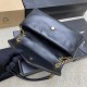 YSL Calypso Plunged Lambskin Black