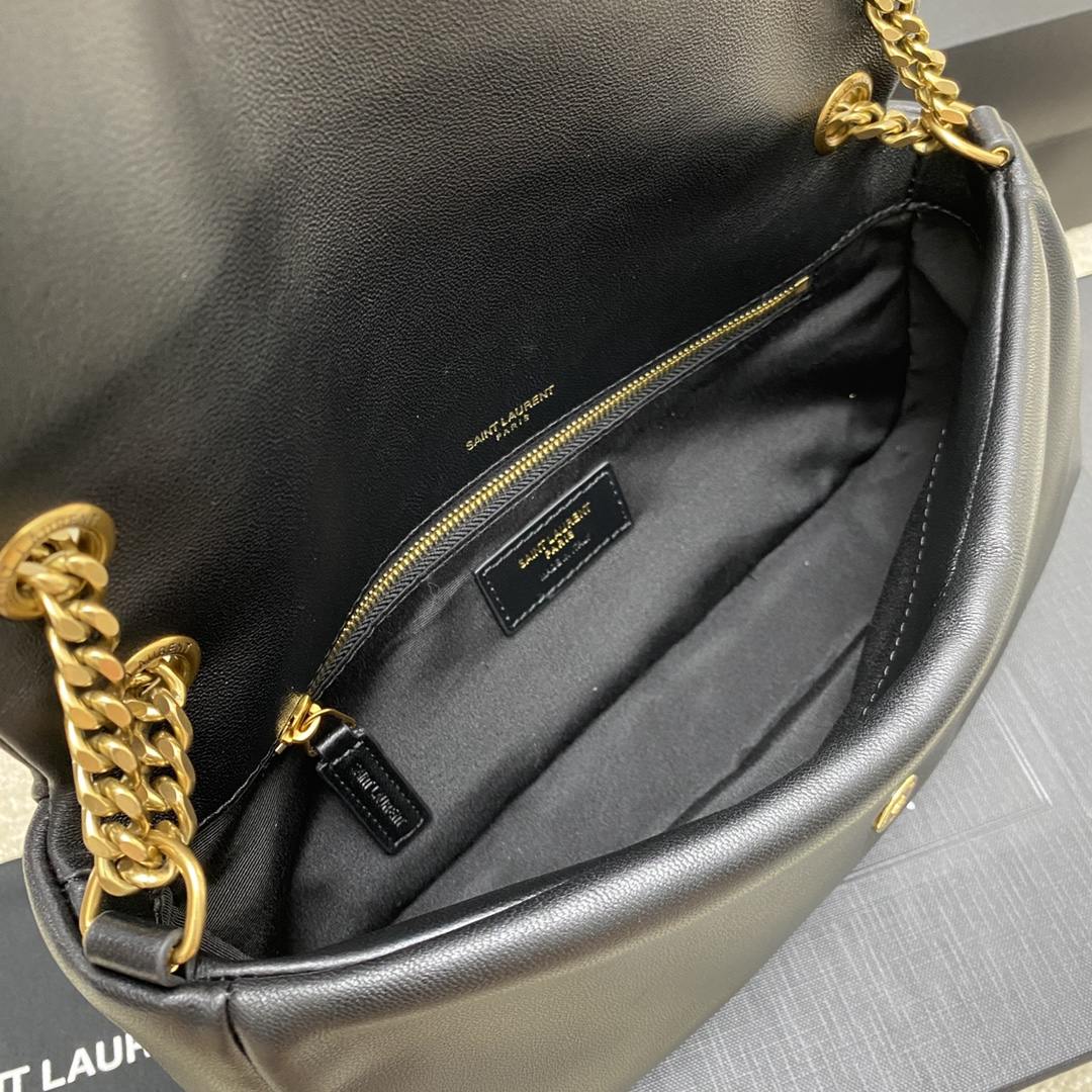 YSL Calypso Plunged Lambskin Black